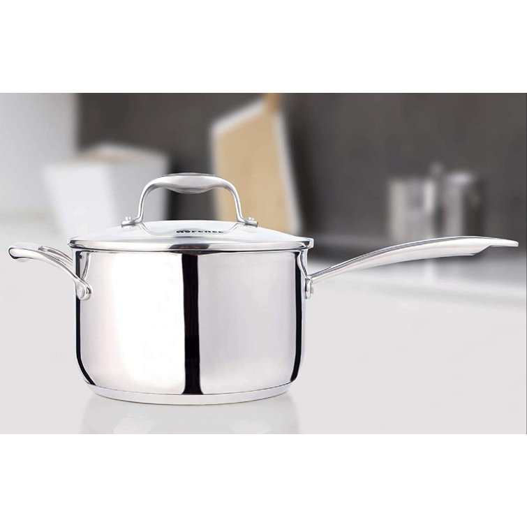 lameishuju Stainless Steel Saucepan Sauce Pan With Pour Spout & Glass